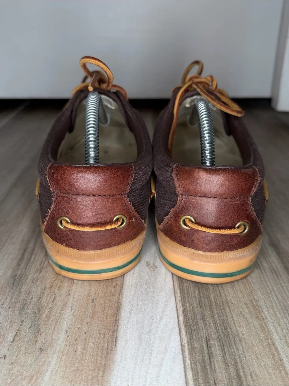 Polo by Ralph Lauren Vance Side Lace Sneaker Shoes Leather Canvas Brown Mens 10D